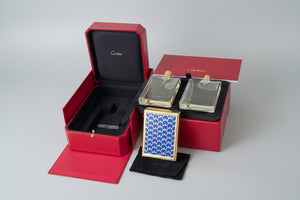 Vintage Cartier Nécessaires à Parfum – Blue Dots Lacquer Refillable Perfume Case with Two 30ml Bottles & Original Boxes (France)
