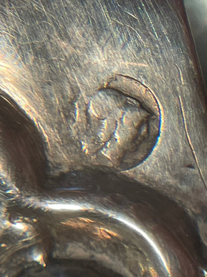 Antique Continental Silver Sugar Tongs – Rococo Revival Figural Decoration with Monogram (c.1900)