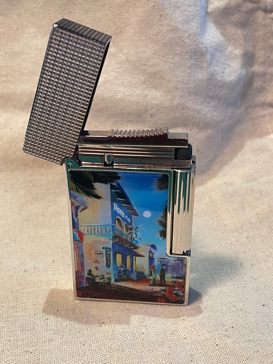 S.T. Dupont Ligne 2 “Cuba” Soft Flame Lighter – Platinum Finish Micro Diamond Guilloché