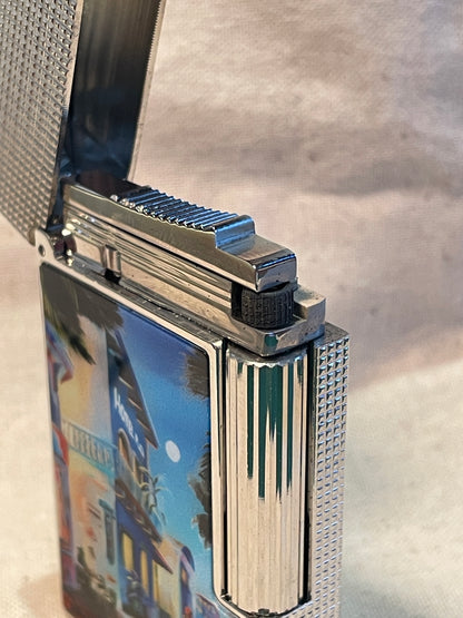 S.T. Dupont Ligne 2 “Cuba” Soft Flame Lighter – Platinum Finish Micro Diamond Guilloché