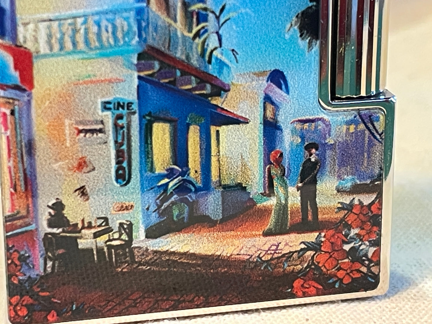 S.T. Dupont Ligne 2 “Cuba” Soft Flame Lighter – Platinum Finish Micro Diamond Guilloché