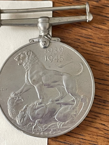 WWII British Campaign Medals Group – 1939–45 Star, Defence Medal & War Medal, Boxed & Named