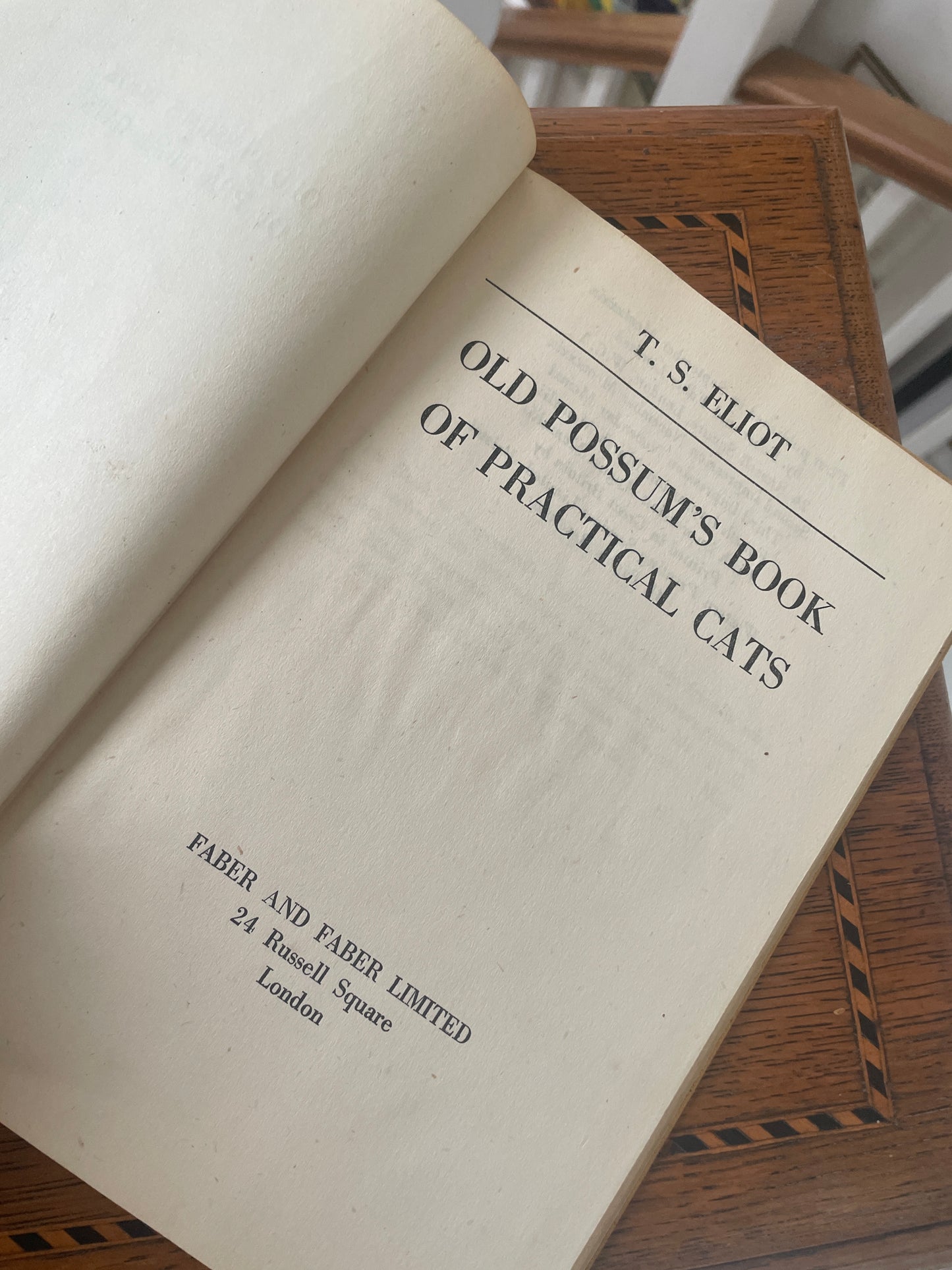 Vintage Old Possum’s Book of Practical Cats by T. S. Eliot – Faber & Faber Hardback, Wartime Impression with Inscription (1943)