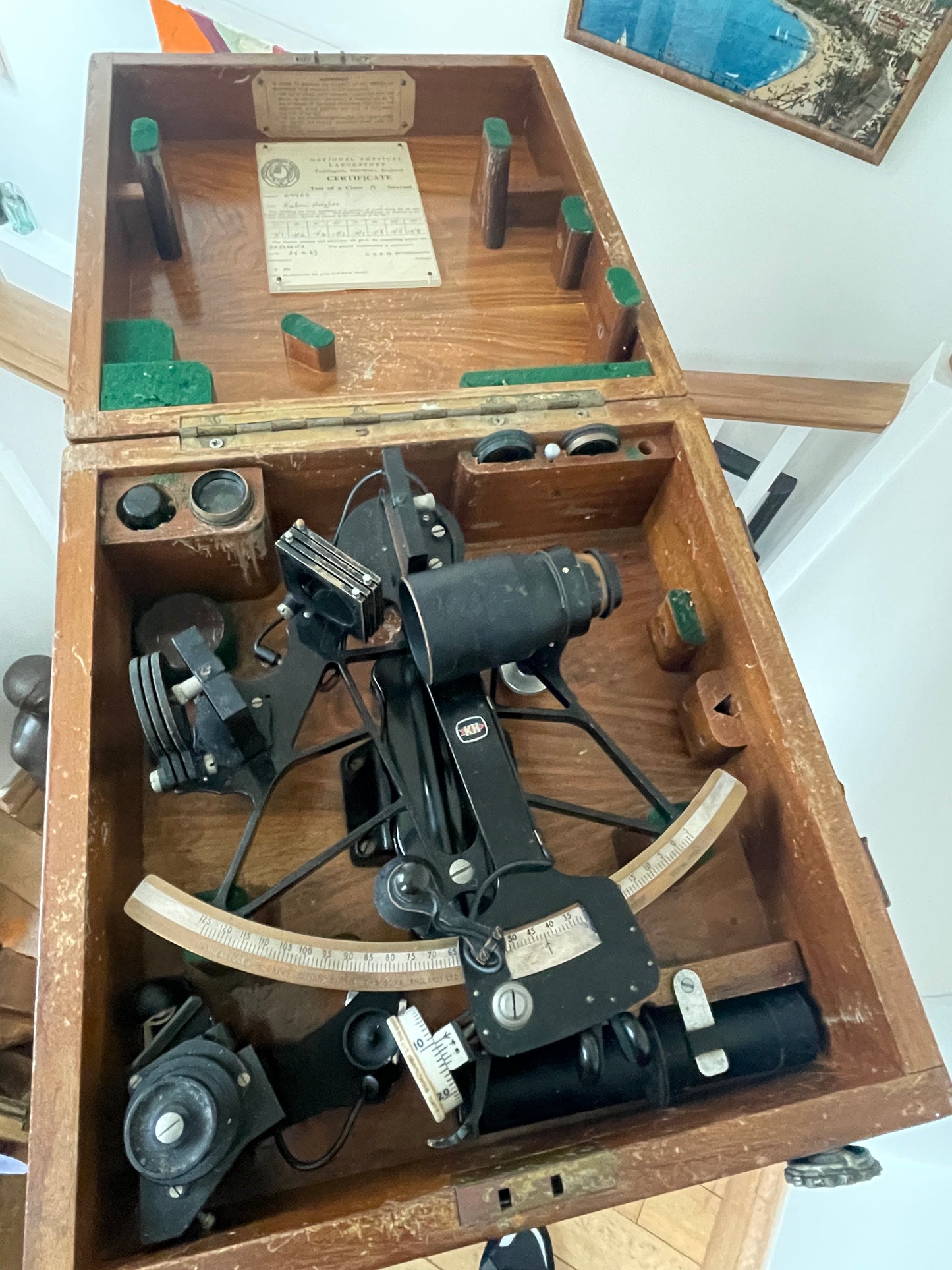 Kelvin Hughes Class A Marine Sextant – National Physical Laboratory Certified, Boxed (1967)