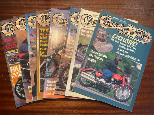 Classic British Motorcycle Magazines – Classic Bike Collection with Original Cloth Badge (1988–1990)