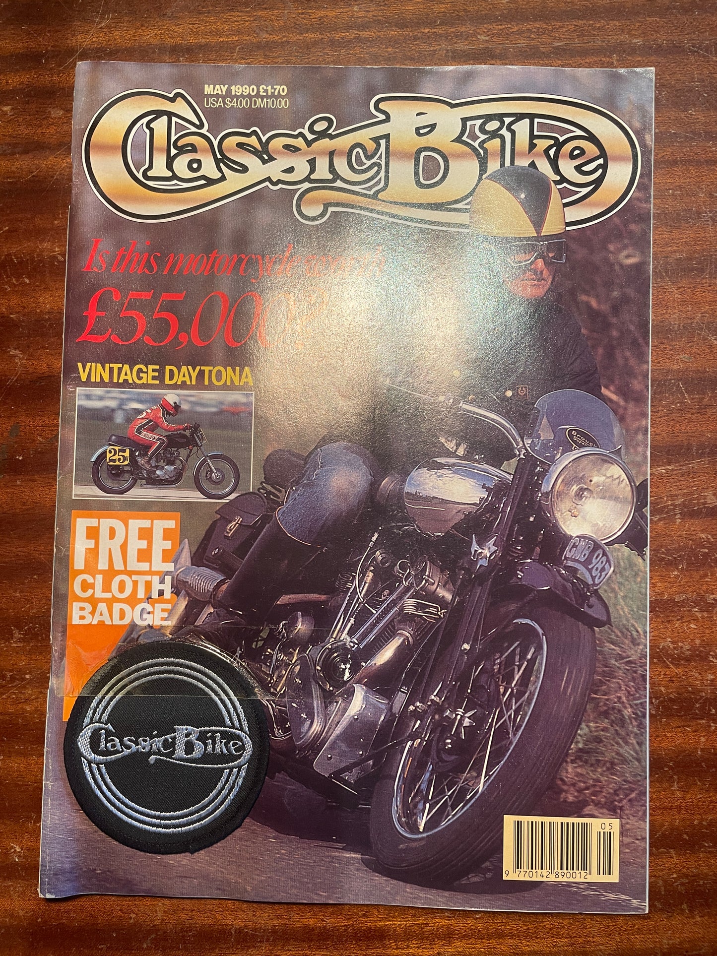 Classic British Motorcycle Magazines – Classic Bike Collection with Original Cloth Badge (1988–1990)