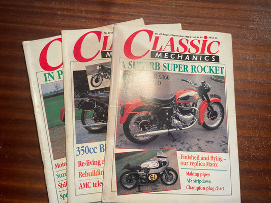 Vintage Classic Mechanics Magazines – BSA Super Rocket, C15 & Gold Star (1988–1989)