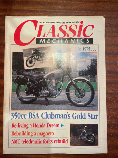 Vintage Classic Mechanics Magazines – BSA Super Rocket, C15 & Gold Star (1988–1989)