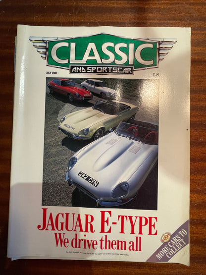 Classic & Sportscar Magazines – January, July & August 1989 (Jaguar E-Type, Aston Martin, Alfa Romeo, Rolls-Royce)