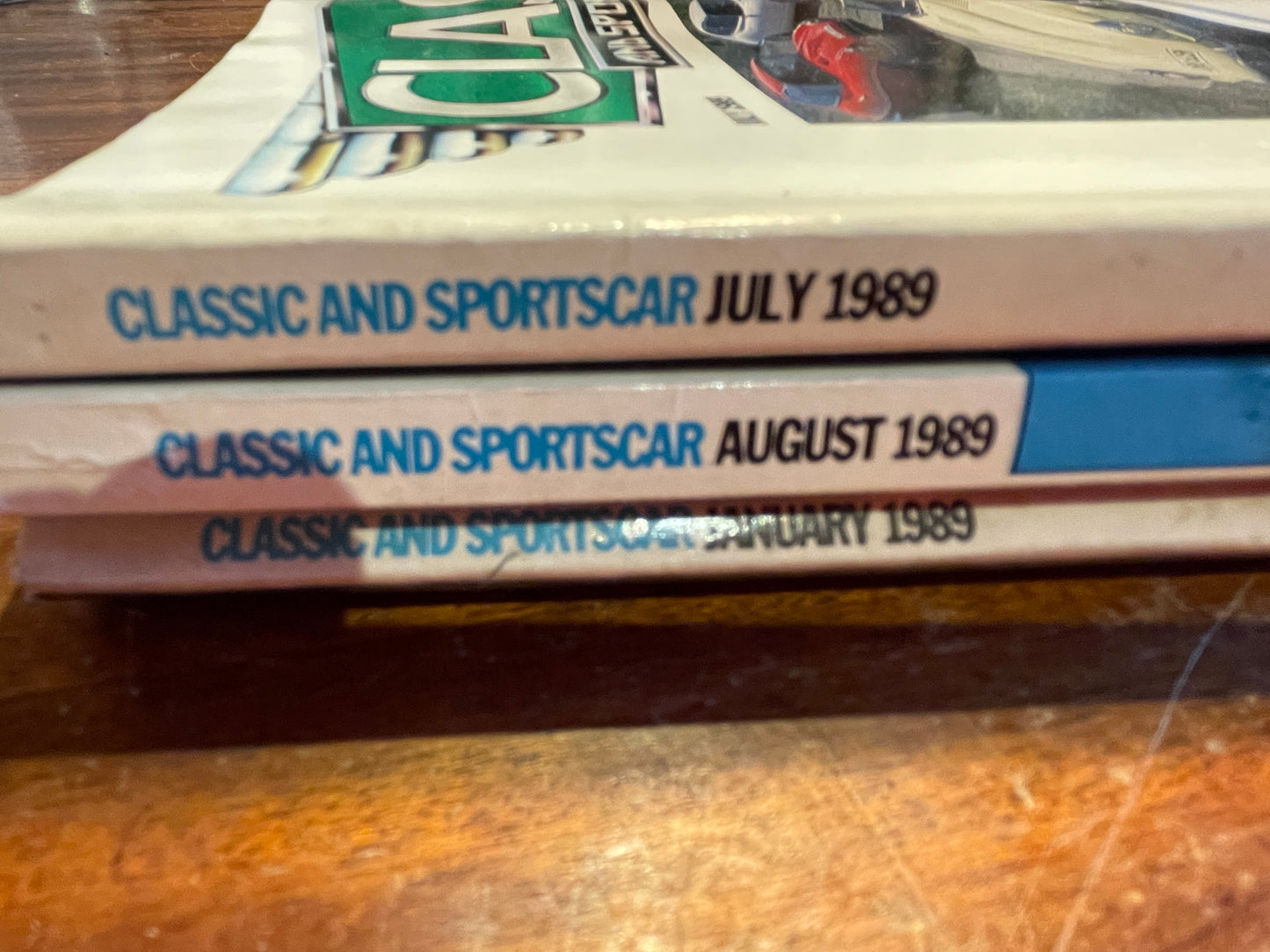 Classic & Sportscar Magazines – January, July & August 1989 (Jaguar E-Type, Aston Martin, Alfa Romeo, Rolls-Royce)