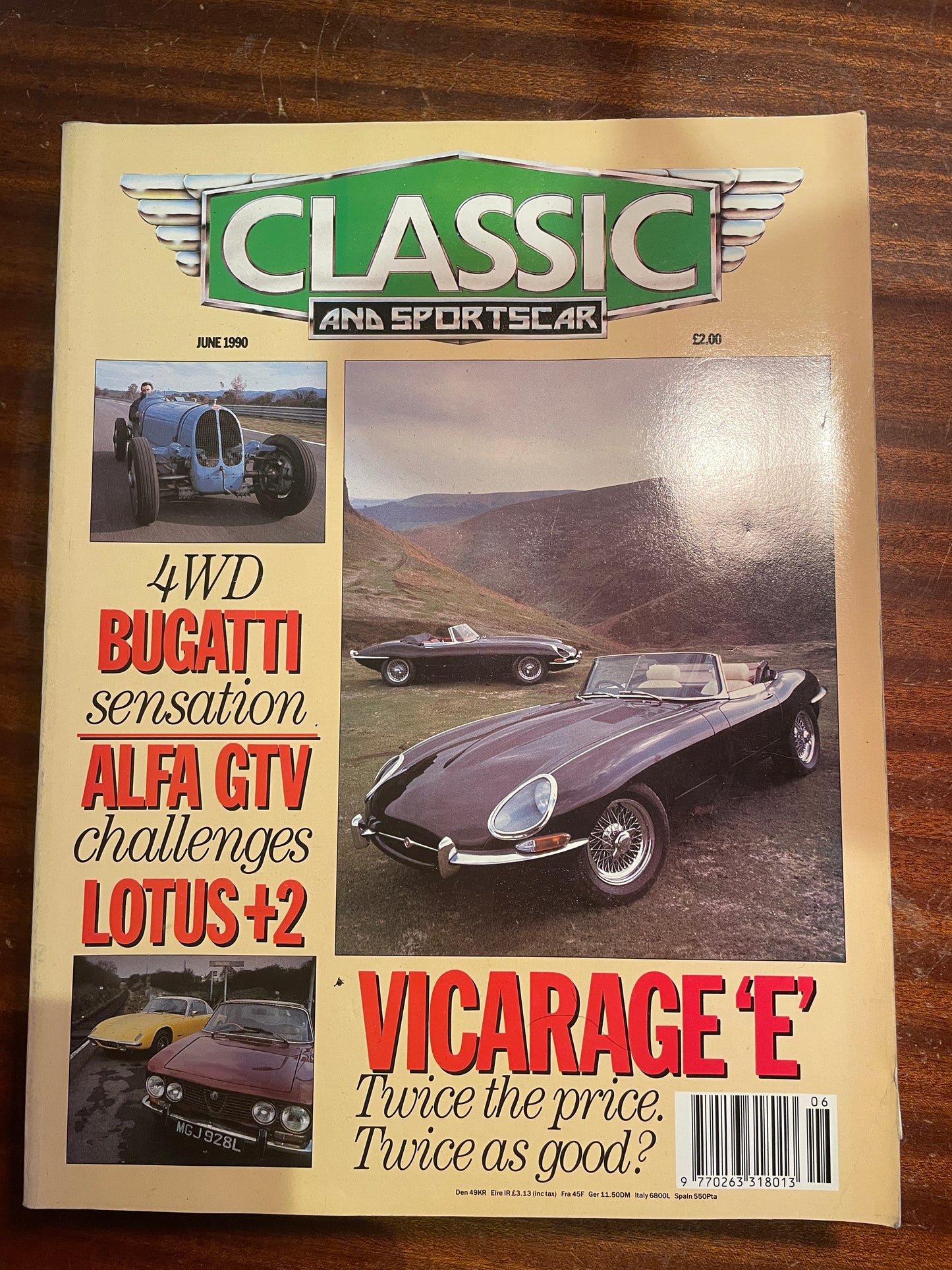 Classic & Sportscar Magazines – May & June 1990 (Jaguar E-Type, Bugatti, Alfa Romeo, Lotus)