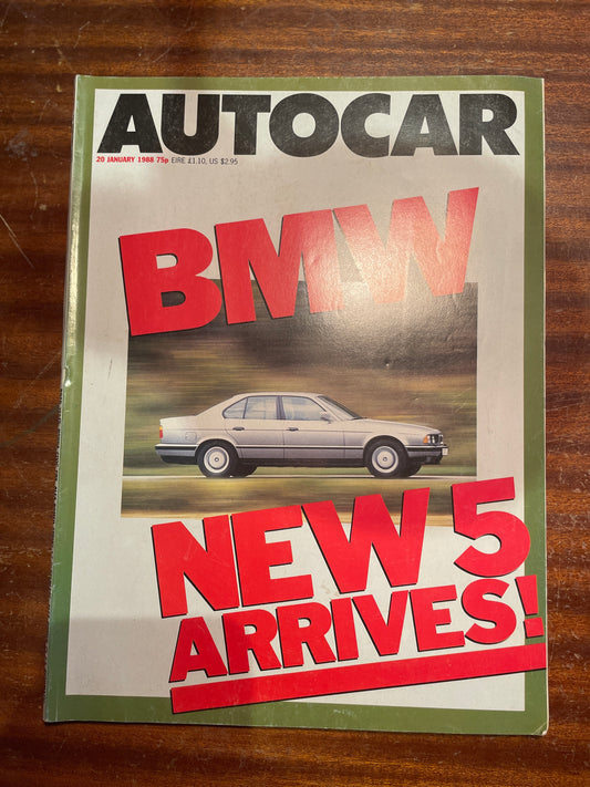 Vintage Autocar Magazine – BMW New 5 Arrives (20 January 1988)
