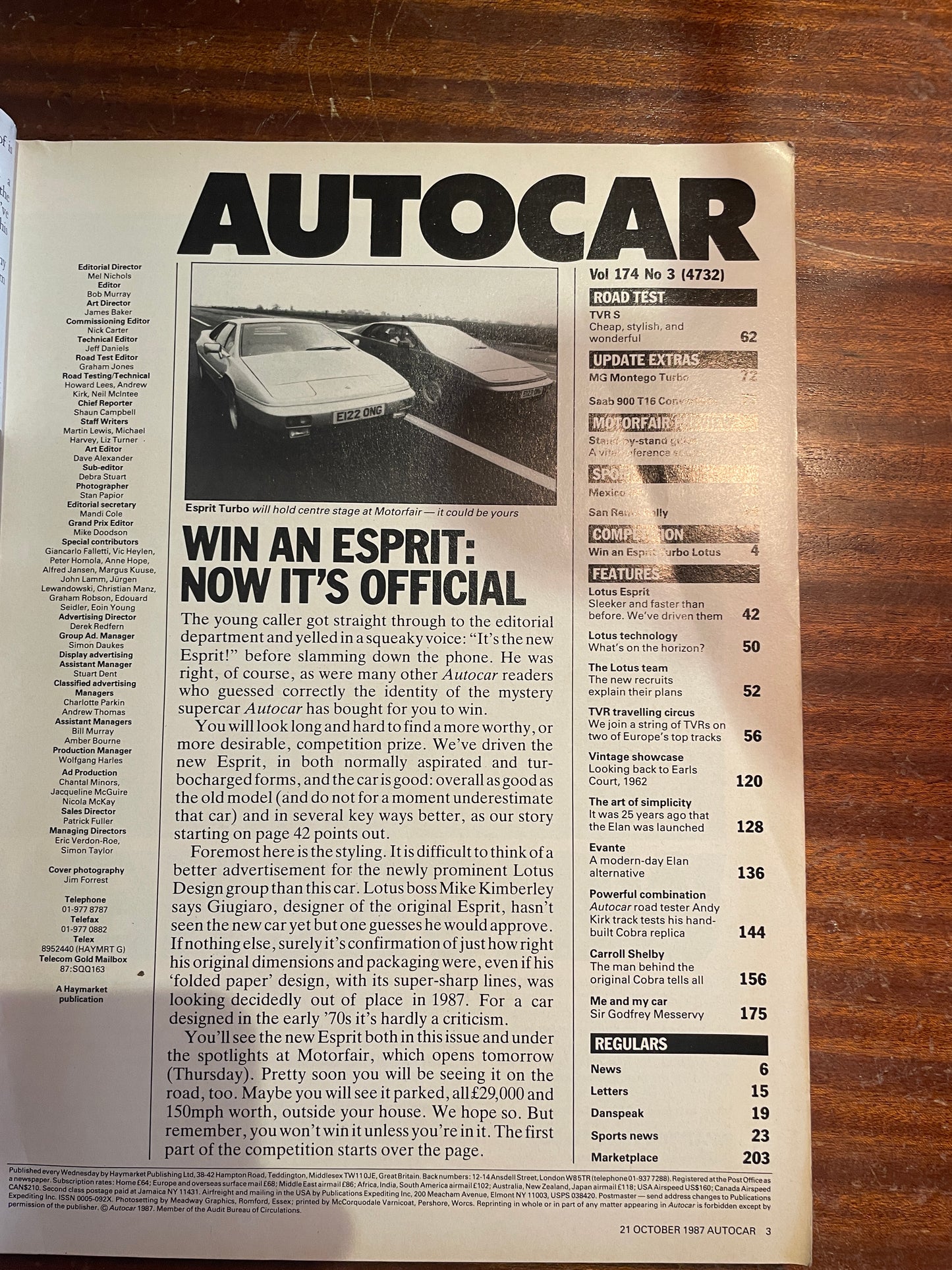 Vintage Autocar Magazine – Full Motorfair Show Guide (21 October 1987)