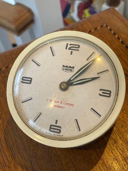 Vintage HES Wall Clock – J. Hardacre and Company Bombay Retail Dial (c.1960s–70s)