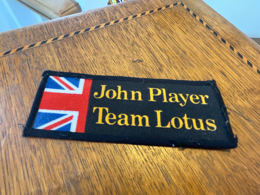 Vintage John Player Team Lotus Sew On Cloth Patch – Formula One Motorsport Memorabilia (12cm)