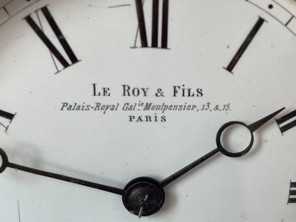 19th Century French Le Roy and Fils Marble Mantel Clock Palais Royal Paris c1850