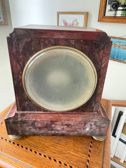 19th Century French Le Roy and Fils Marble Mantel Clock Palais Royal Paris c1850