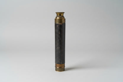 Antique Brass and Leather Three Draw Telescope – Victorian Marine or Field Scope (c.1900)