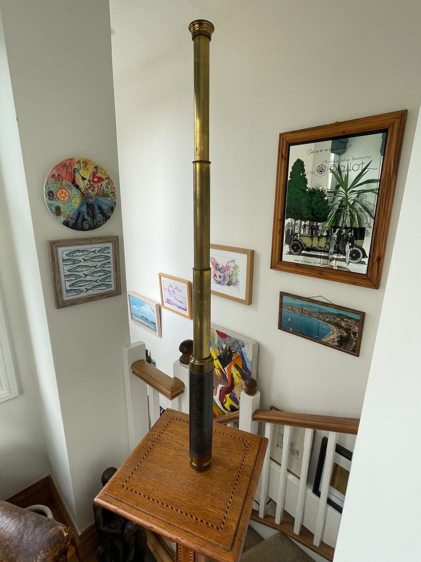 Antique Brass and Leather Three Draw Telescope – Victorian Marine or Field Scope (c.1900)