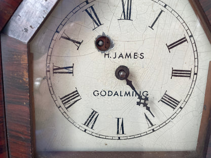 Antique American Waterbury Steeple Mantel Clock – H. James of Godalming Retailer Dial (c.1880–1895)