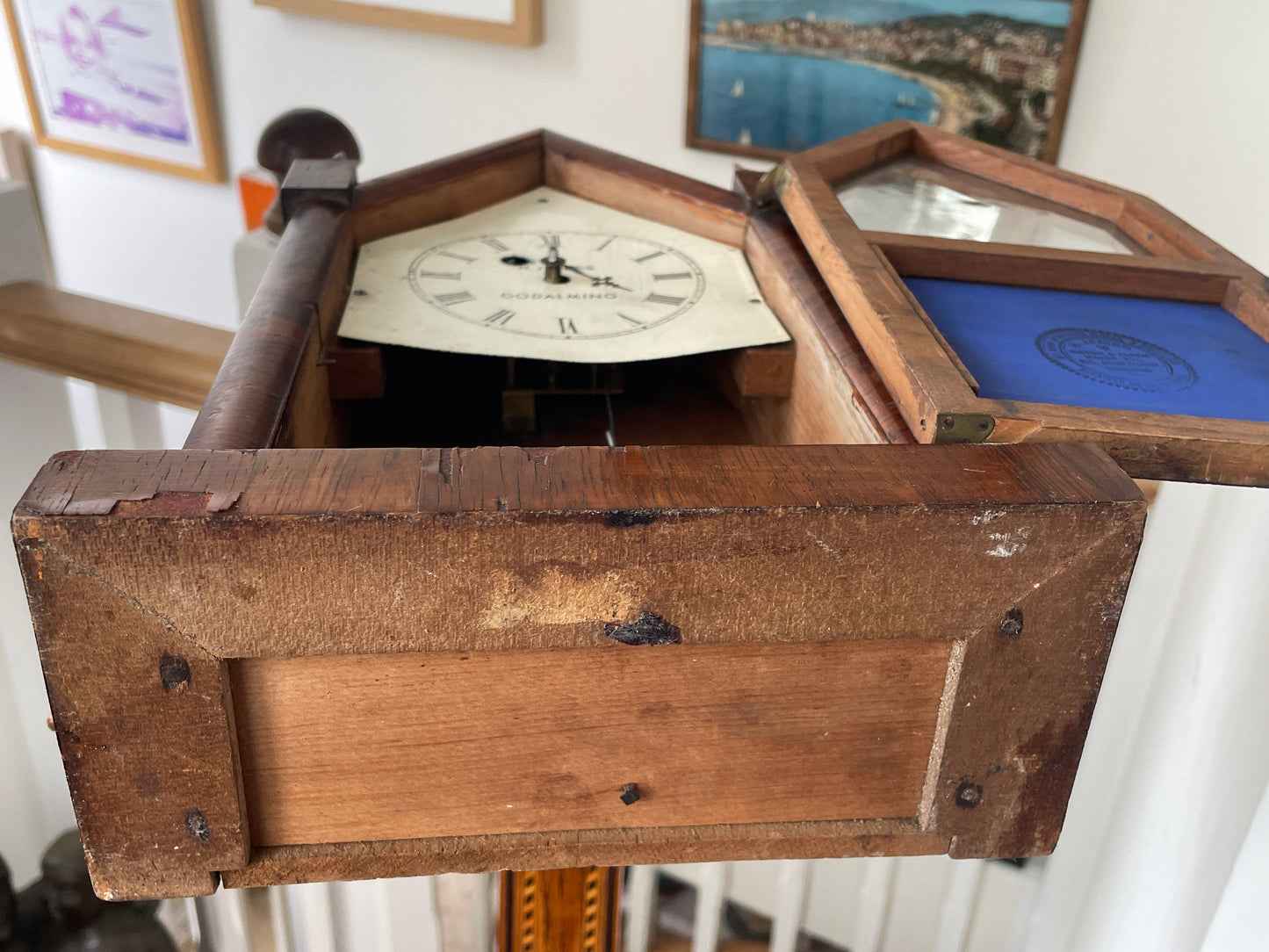 Antique American Waterbury Steeple Mantel Clock – H. James of Godalming Retailer Dial (c.1880–1895)