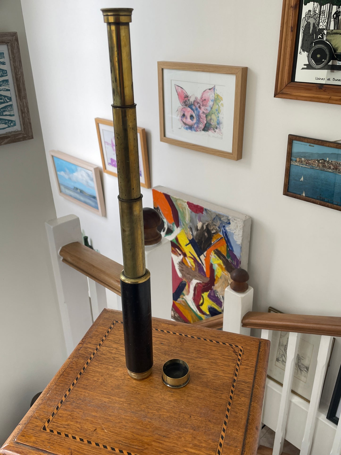 Vintage British Brass Telescopic Monocular – Falcon 22x Enbeeco London with Textured Resin Grip (c.1950–1970)