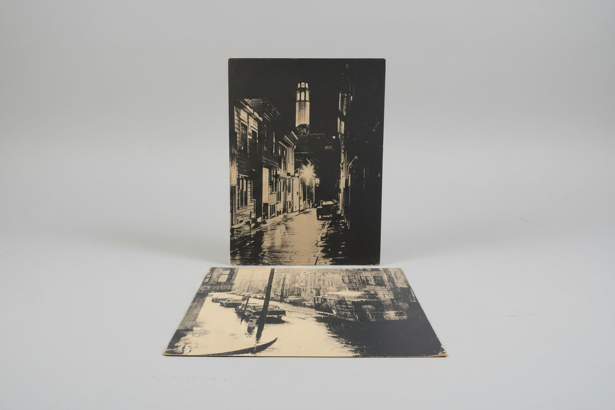 Pair of Signed 1965 San Francisco Photographic Prints – Jimo Perini Photos with Coit Tower