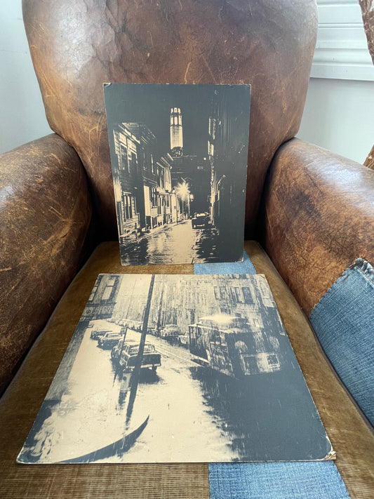 Pair of Signed 1965 San Francisco Photographic Prints – Jimo Perini Photos with Coit Tower