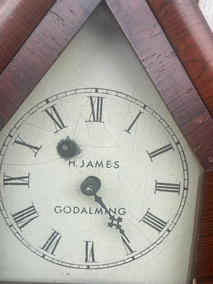 Antique American Waterbury Steeple Mantel Clock – H. James of Godalming Retailer Dial (c.1880–1895)