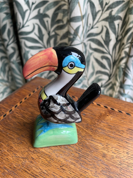 Irish Ceramic Toucan Figurine – Liffey Artefacts Kildare Bird Ornament (c.1990s)