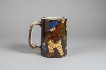 Vintage Swiss Pottery Beer Tankard – Hand Painted Figural Stein by Kohler Biel (c.1960s)