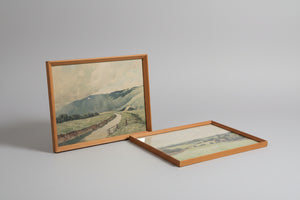 Antique British Watercolour Landscapes – Sussex Countryside Views by Herbert C Ahier (1955)