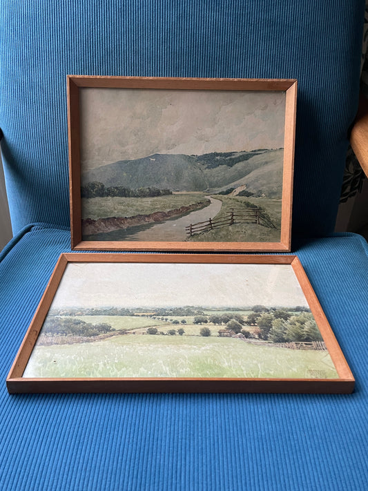 Antique British Watercolour Landscapes – Sussex Countryside Views by Herbert C Ahier (1955)