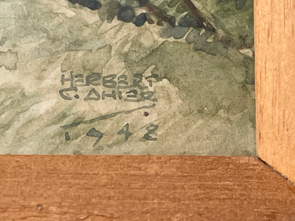 Antique British Watercolour Landscapes – Sussex Countryside Views by Herbert C Ahier (1955)