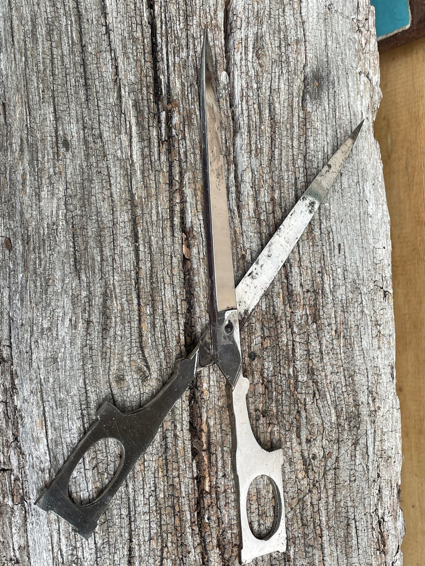 unusual Art Deco flat handles scissors by H. Boker and Co. Germany - 23cm long- c1920's