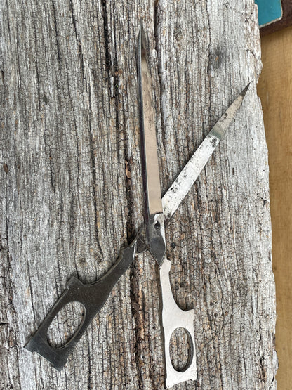 unusual Art Deco flat handles scissors by H. Boker and Co. Germany - 23cm long- c1920's