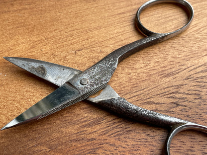 Victorian Sheffield Chromium plated steel scissors with pocket case