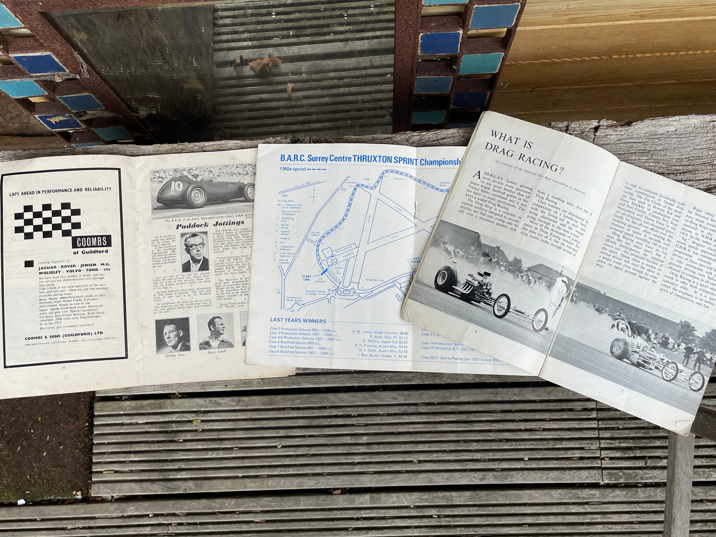 Three vintage Motor racing memorabilia official programmes 50's , 60's, 70's