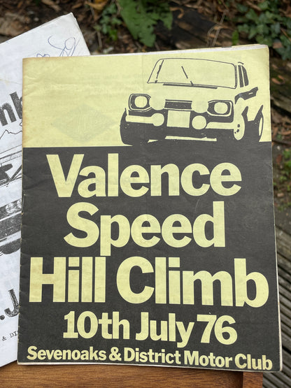 Six Valence Hill Climb official motor racing motorsport programs 70's and 80's