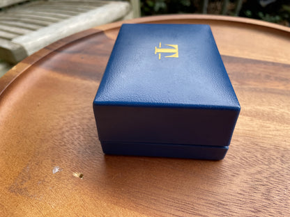 Vintage Tissot watch box Navy blue with gold logo -1970's - 11cm wide