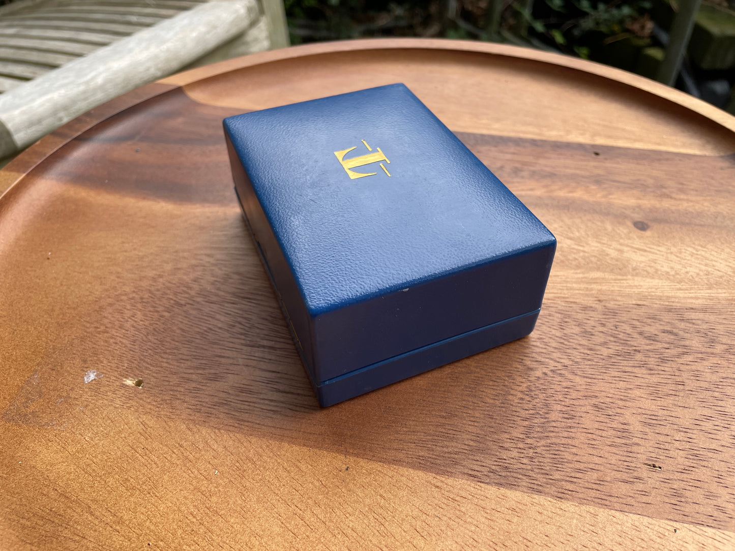 Vintage Tissot watch box Navy blue with gold logo -1970's - 11cm wide