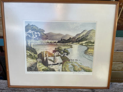 James Priddey (1916 – 1980)signed Artist proof - inscribed in pencil colour etching titled Pemaen Pool