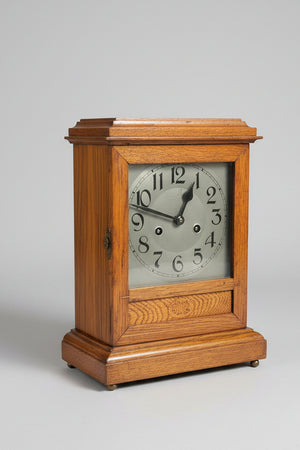 F & C Hässig Agenstein of Switzerland oak mantle clock 1930's