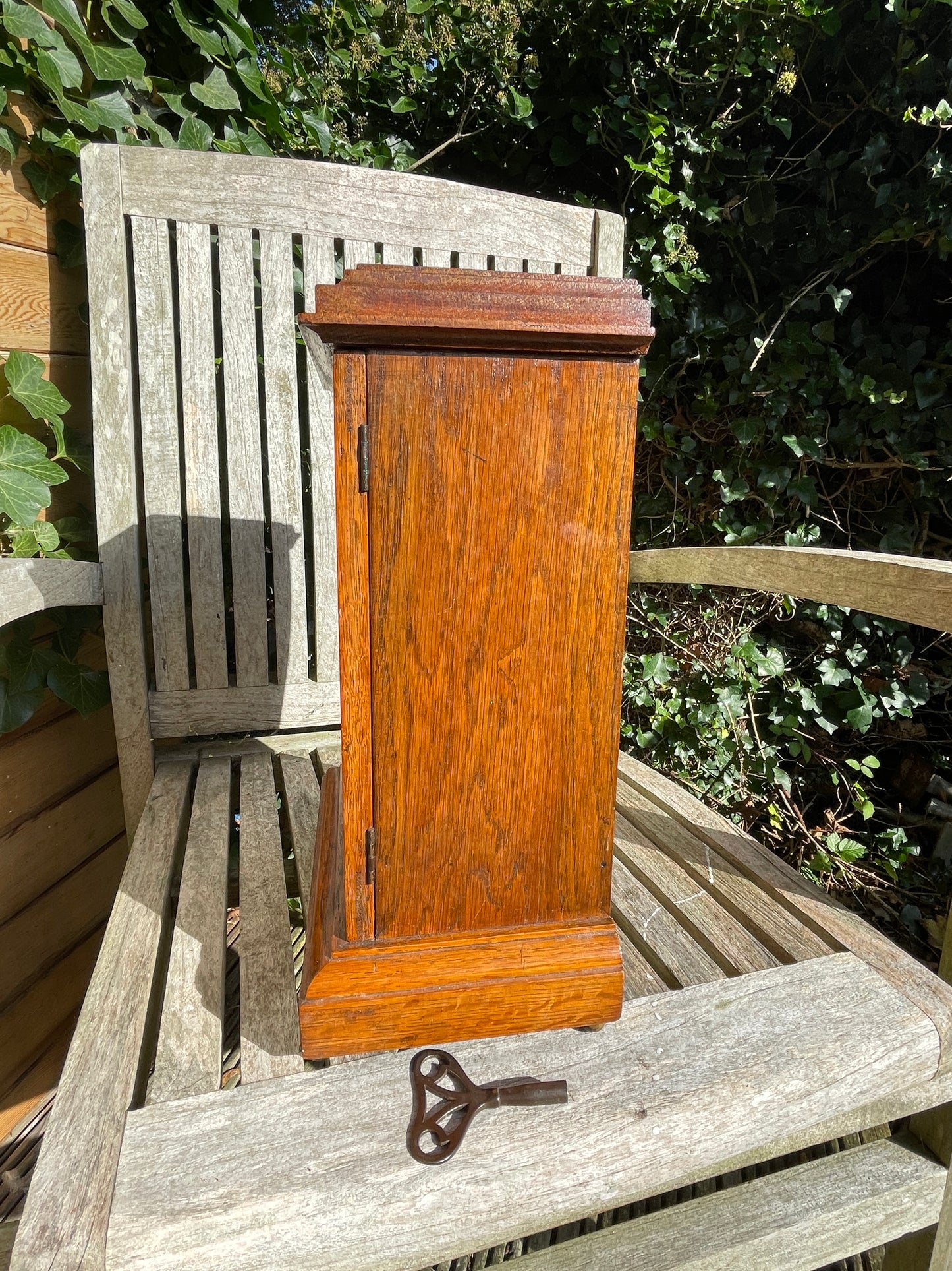 F & C Hässig Agenstein of Switzerland oak mantle clock 1930's