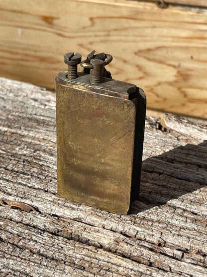 WW1 trench made/art brass book petrol lighter