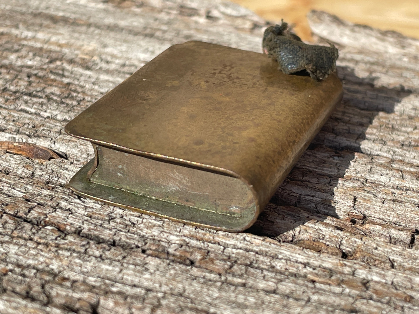 WW1 trench made/art brass book petrol lighter