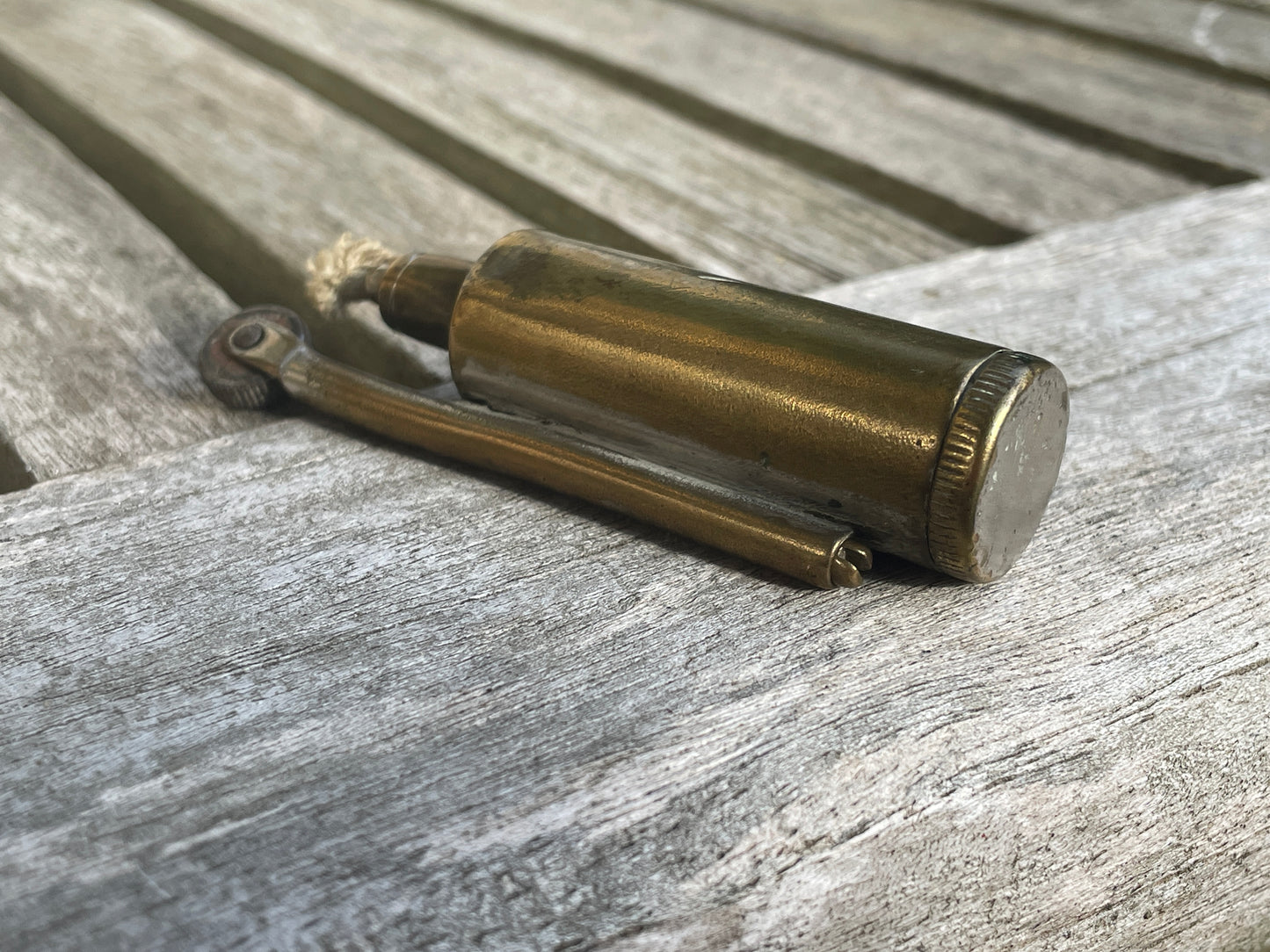 WW1 Famos brass petrol trench cigarette lighter