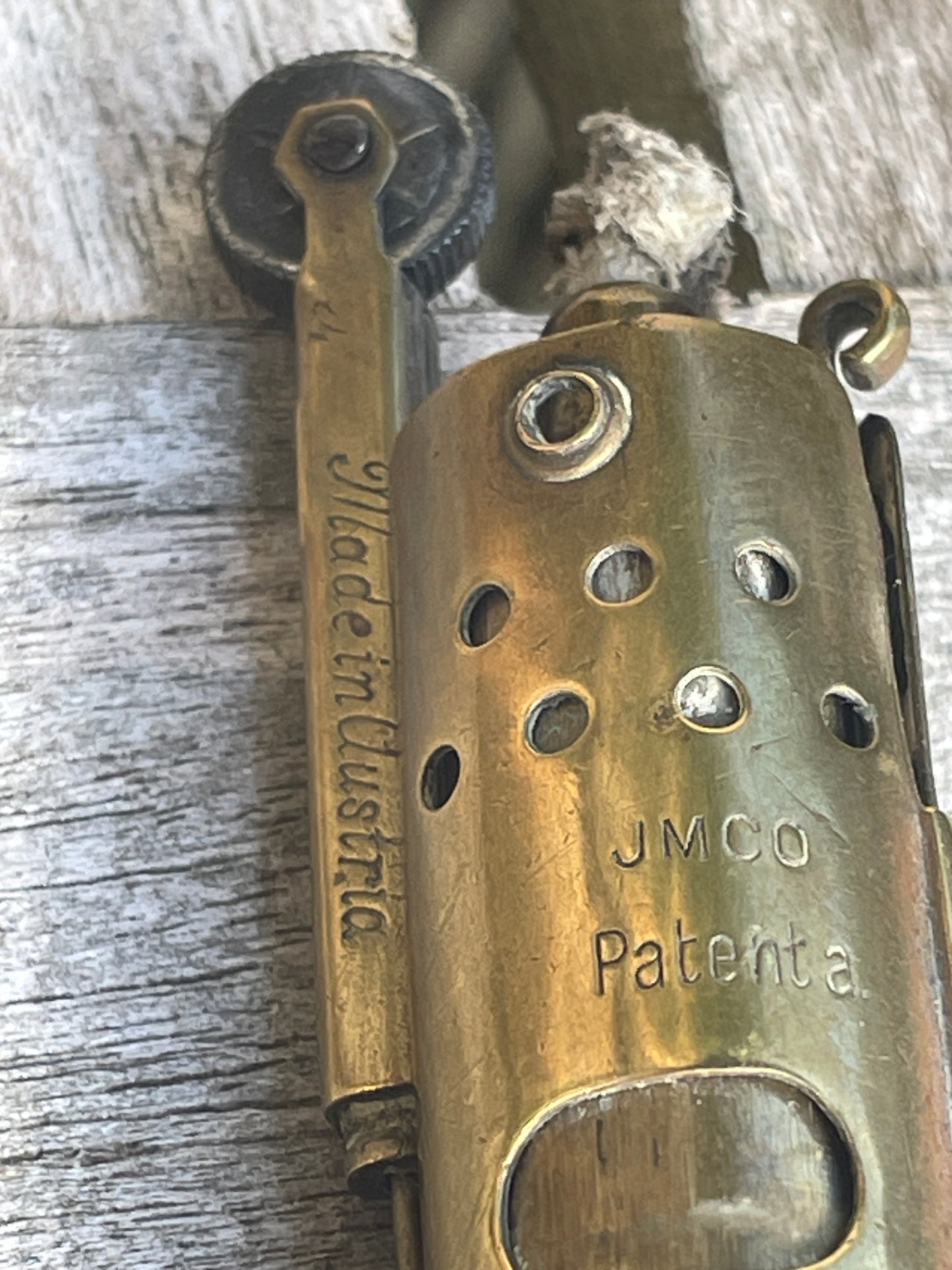 WW1 JMCO Austrian brass petrol trench wind proof lighter