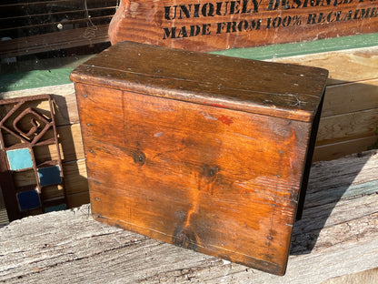 19th century hand made wooden stool from a street shoe shiner 35cm wide