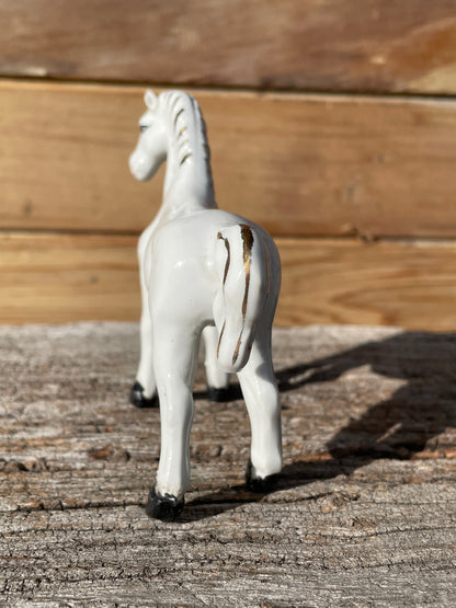 Early 20th century hand finished ceramic white horse